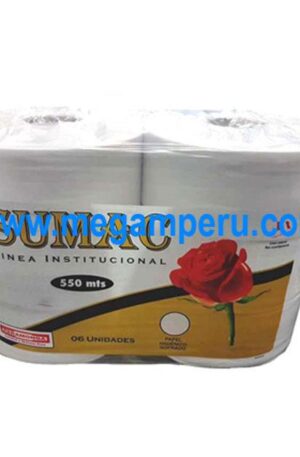Papel Higienico Sumac Paramonga Blanco 550 mts pqt x 6 Rollos