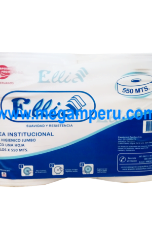 Papel Higiénico Ellia 550 mts Paquete 6 Rollos