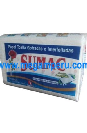 Papel Toalla Sumac Interfoliado x 200 Hojas cj x 20 pqt