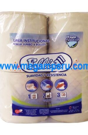 Papel Toalla Ellia Jumbo Natural 200 mt 4 Rollos