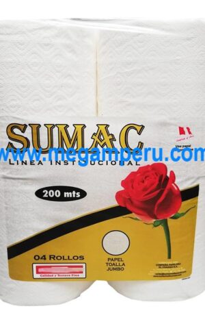 Papel Toalla Sumac Jumbo 200 mts x 4 rollos