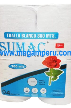 Papel Toalla Sumac Jumbo 300 mts x 4 rollos