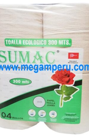 Papel Toalla Sumac Jumbo 300 mts x 4 rollos (copia)