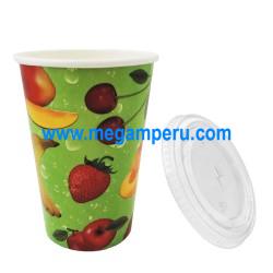 Vasos Poly Papel 12 OZ con Tapa x 50 Uni