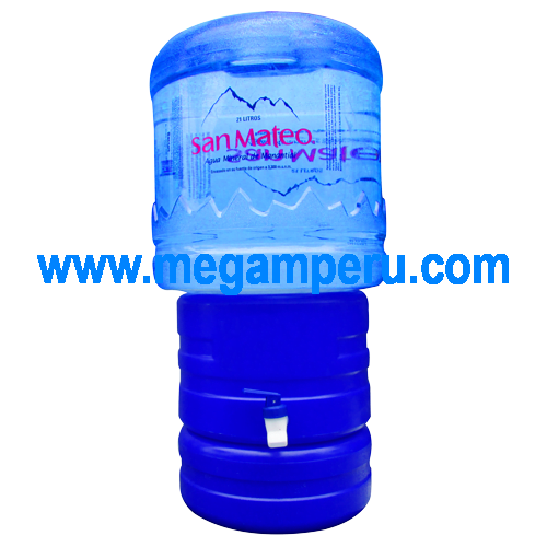 Dispensador de agua azul+ Bidón de agua mineral San Mateo 21 litros